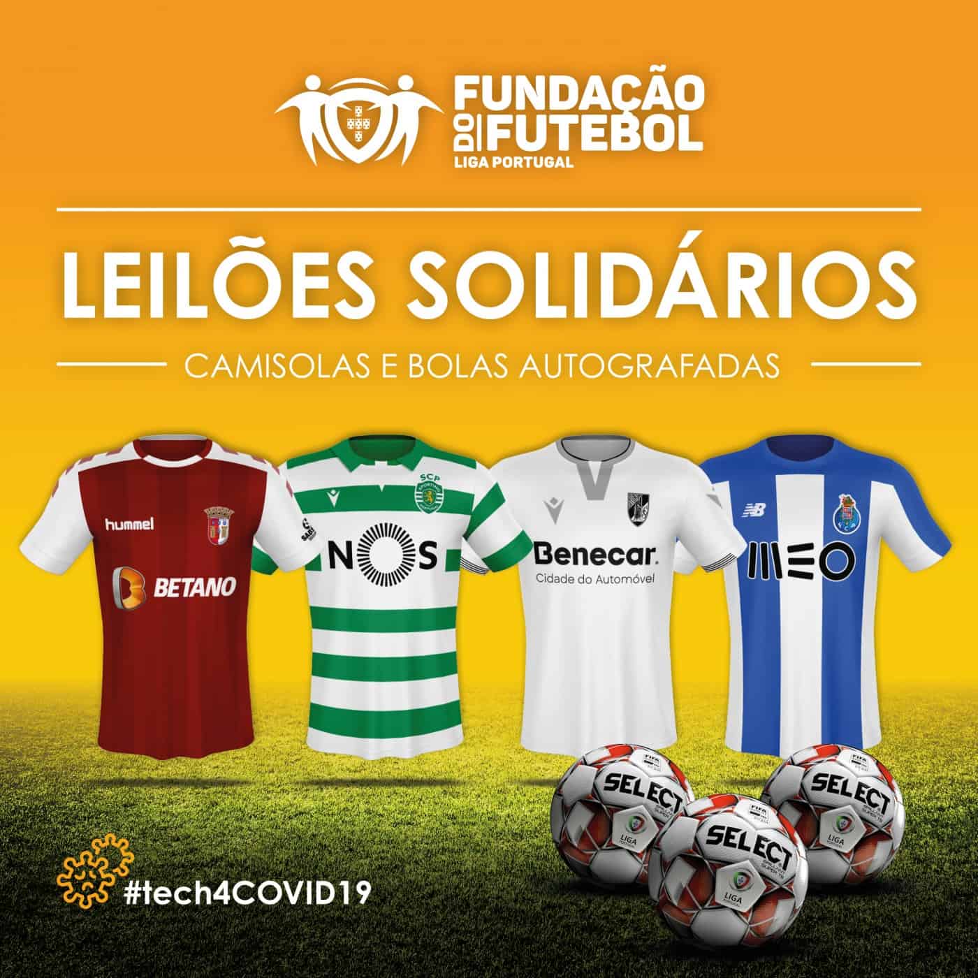 Bolas e camisolas autografadas vão ser leiloadas para ajudar hospitais