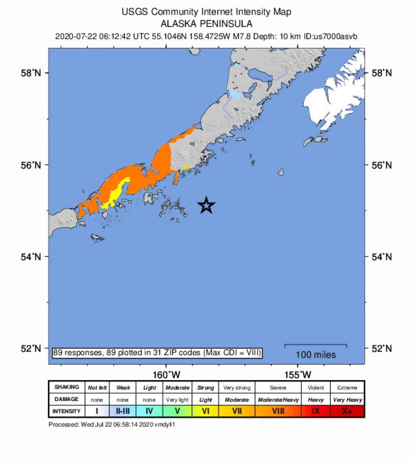 Sismo de magnitude 7.8 ao largo do Alasca. Emitido alerta de tsunami