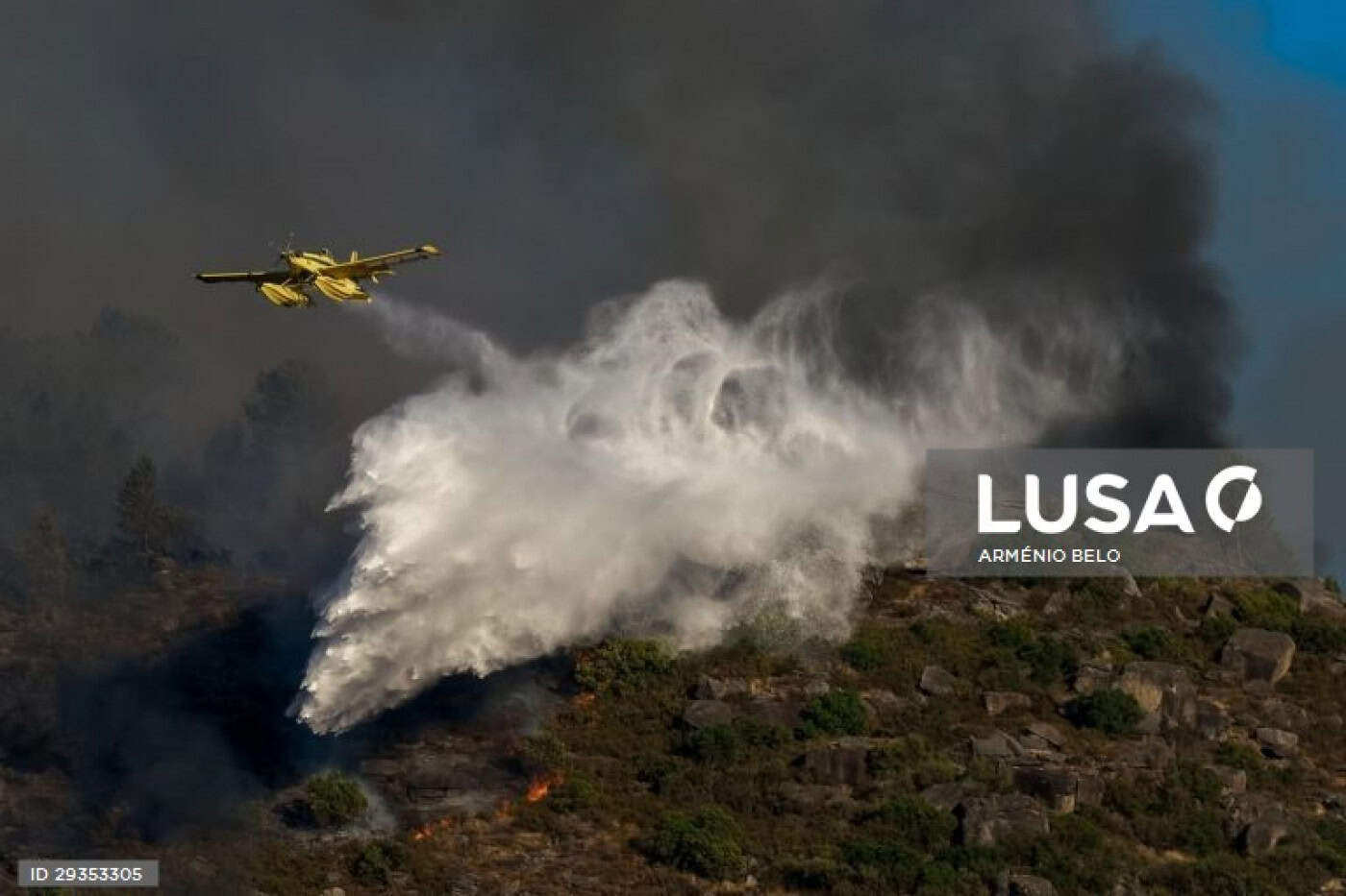 Operacionais tentam impedir que incêndio passe para a Mata do Cabril