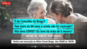 Maiores de 60 por vacinar com acesso direto ao Altice FORUM das 18h às 19h30