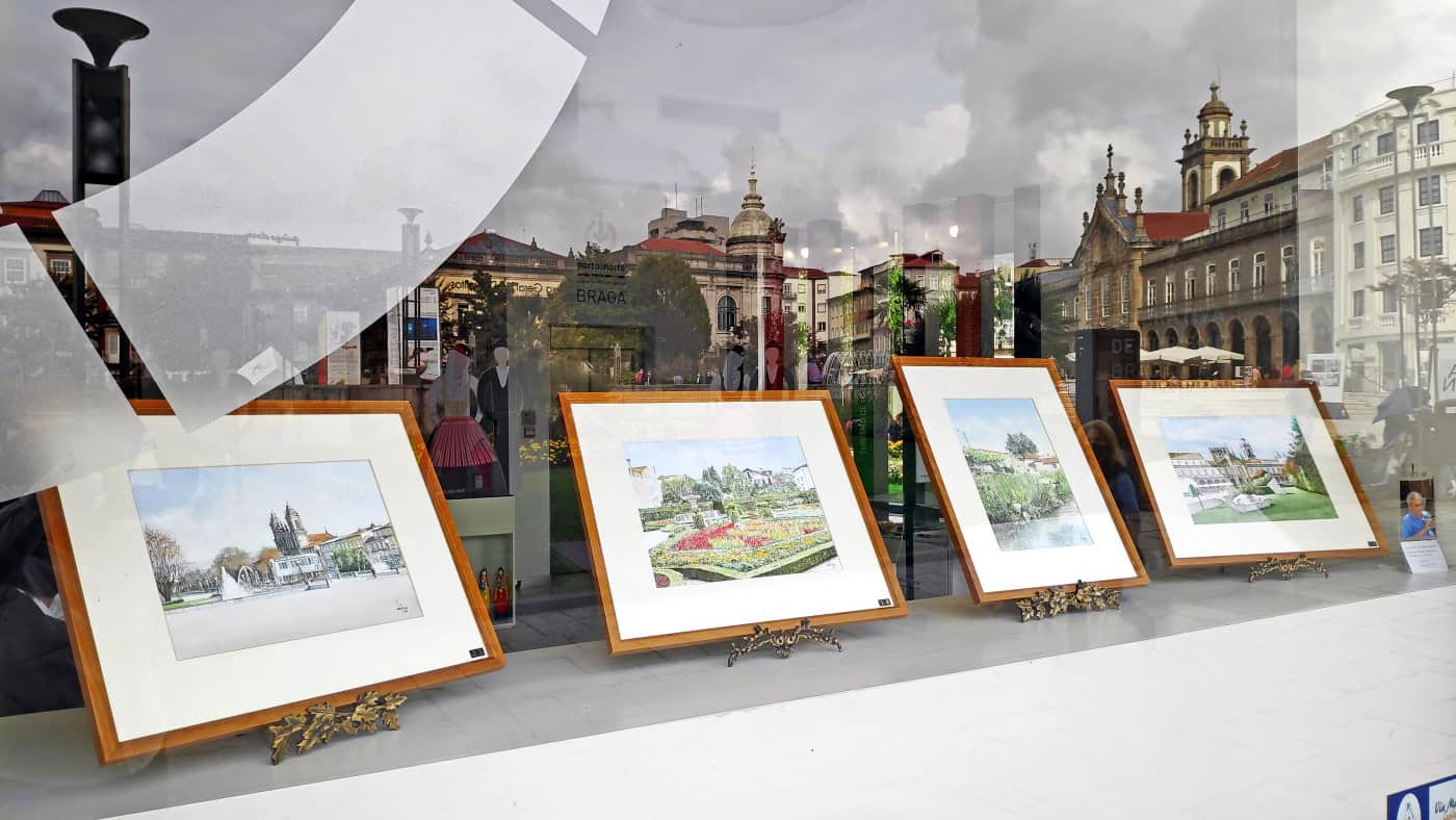 “Braga em Aguarelas” em exposição no Posto de Turismo de Braga