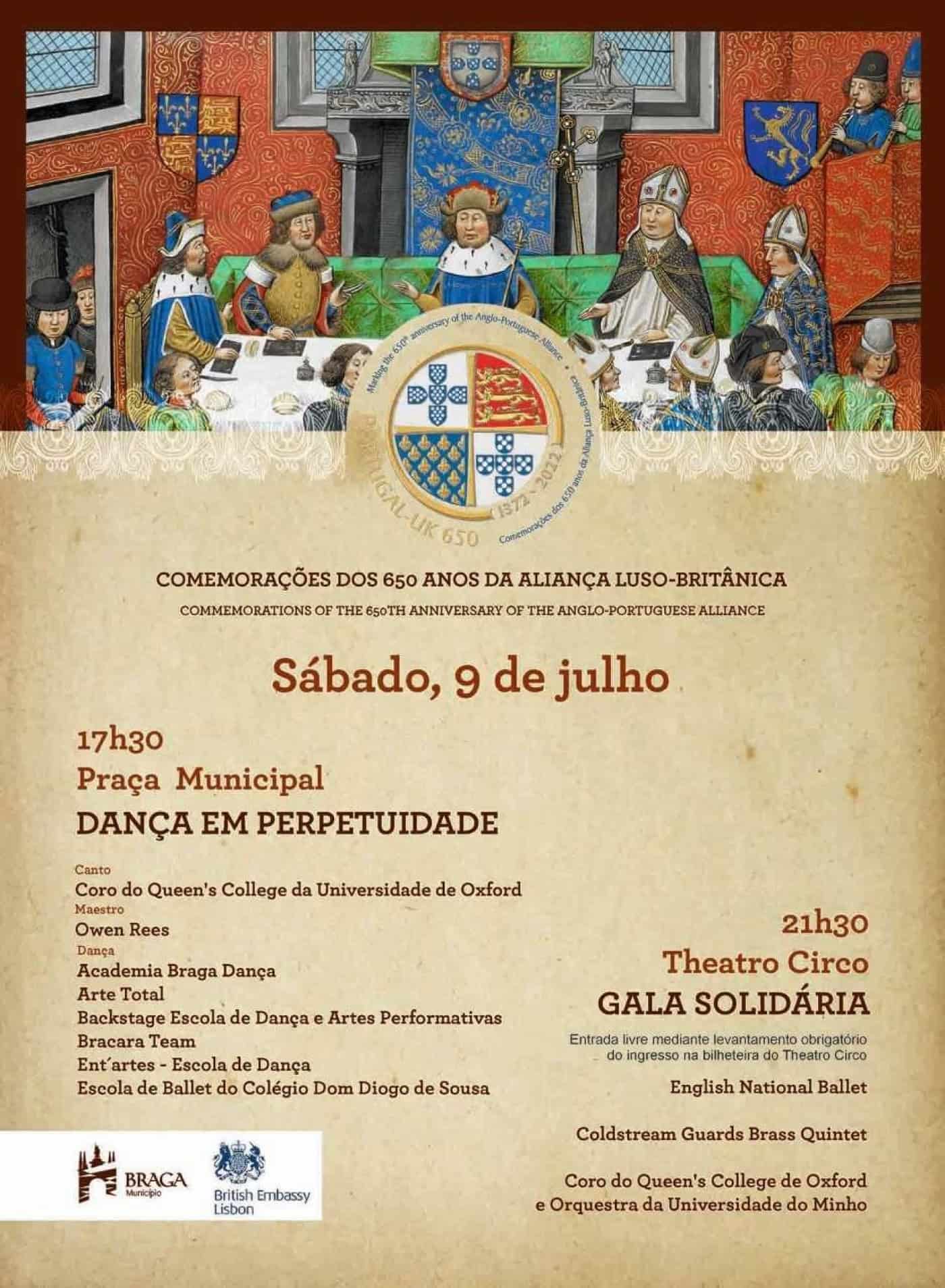 Braga celebra Aliança entre Portugal e Reino Unido com espectáculos culturais