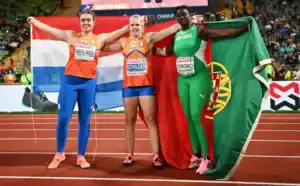 Auriol Dongmo vice-campeã europeia com recorde nacional no peso&nbsp;