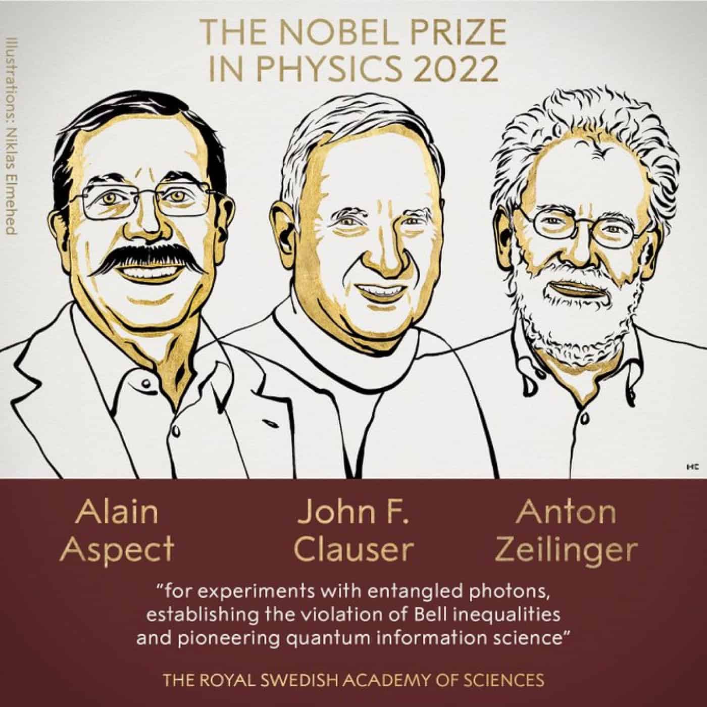 Nobel da Física atribuído a Alain Aspect, John F. Clauser e Anton Zeilinger