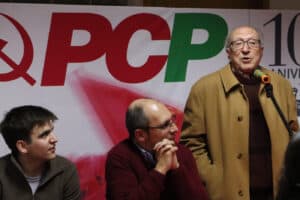 Antifascista Domingos Abrantes em Braga nas comemorações dos 102 anos do PCP
