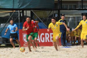 Futebol de praia. Portugal vence Ucrânia em Braga