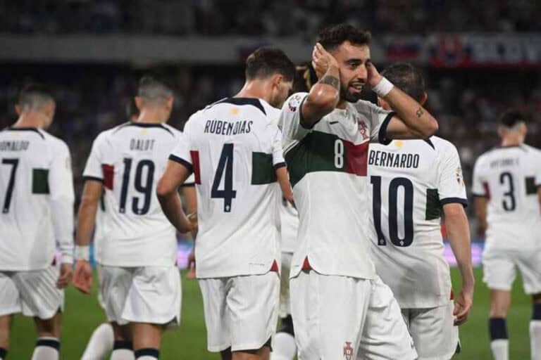 Golo de Bruno Fernandes dá folga a Portugal no apuramento&nbsp;
