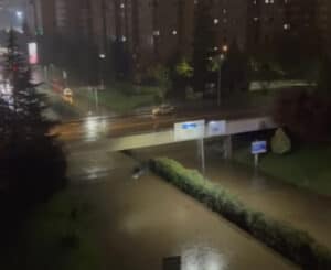 Ruas inundadas em Braga e Guimarães depois de chuva intensa ao início da noite