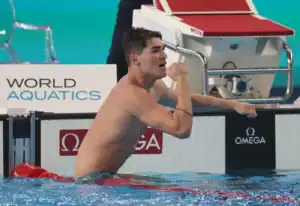 Diogo Ribeiro campeão mundial dos 100 metros mariposa&nbsp;