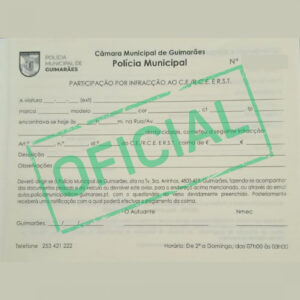 Polícia municipal alerta para avisos não oficiais colocados em veículos em Guimarães